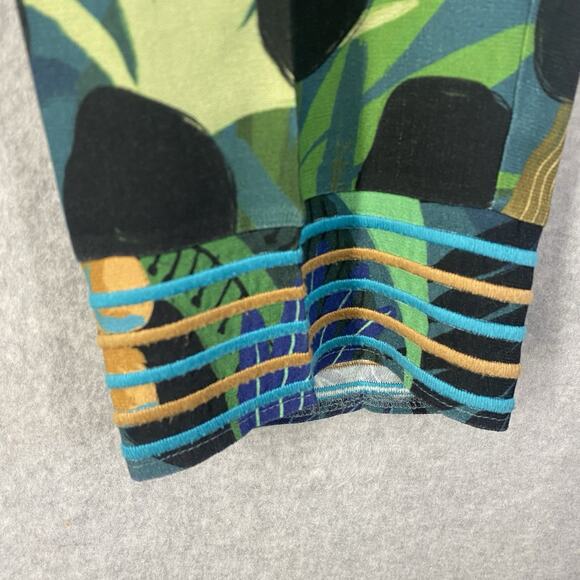 🌴 Farm Rio Womens Small Green Embroidered Drawstring Pants 🌴 - Picture 3 of 11